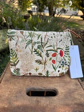 Woodland Berries Canvas Makeup Bag 9 x 6 Pouch Colorful Travel Bag NEW!